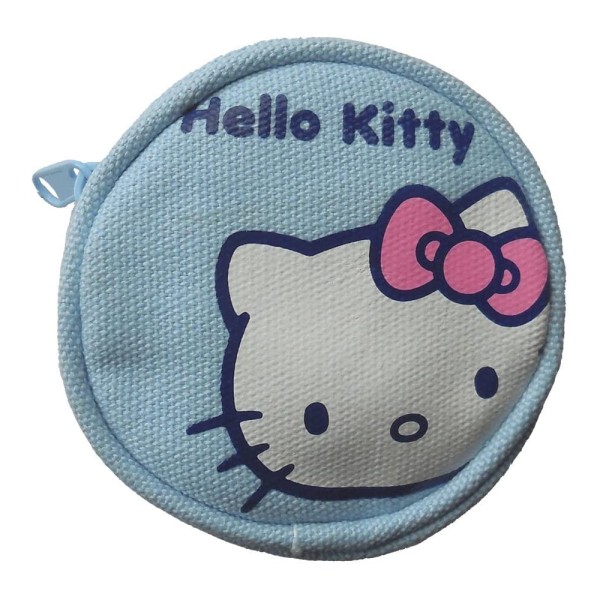 Hello Kitty Geldbeutel rund Face blau