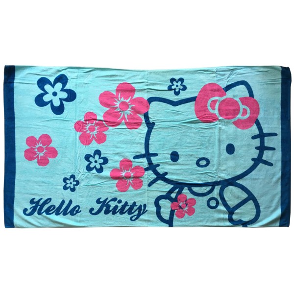Hello Kitty Strandtuch Flower blau