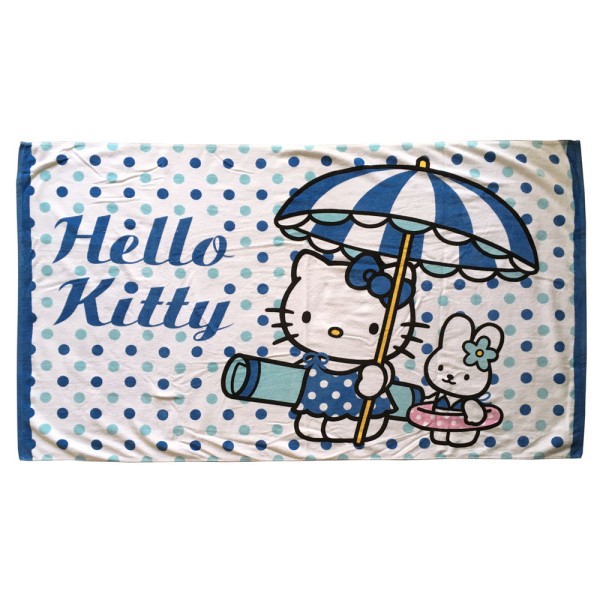 Hello Kitty gr. Badetuch Sunshade blau