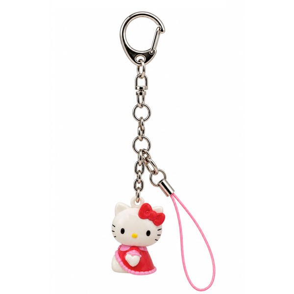 Hello Kitty Schlüsselanhänger sitting dress red